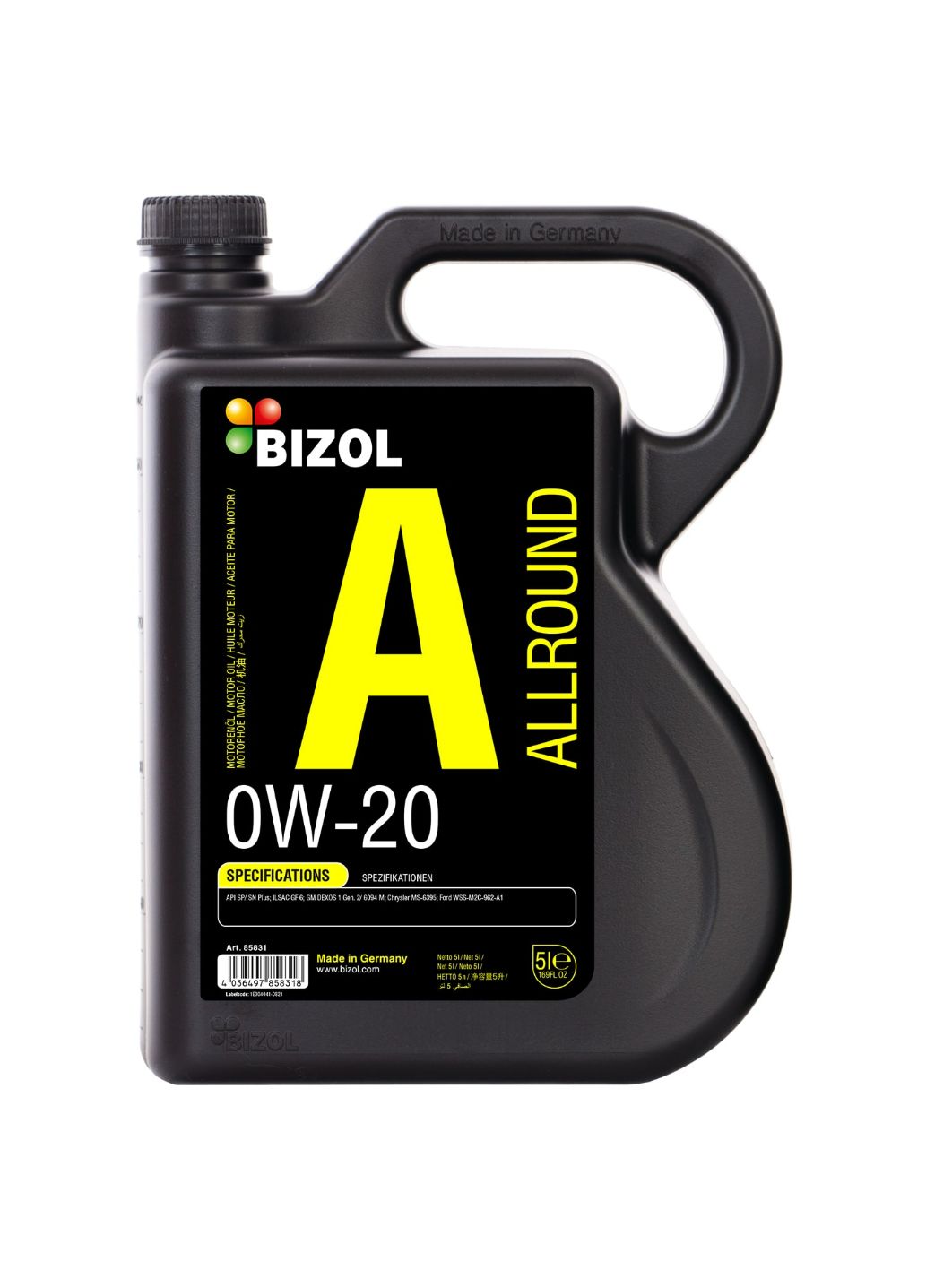BIZOL Allround 0W20 SP GF-6A 5л синтетическое моторное масло