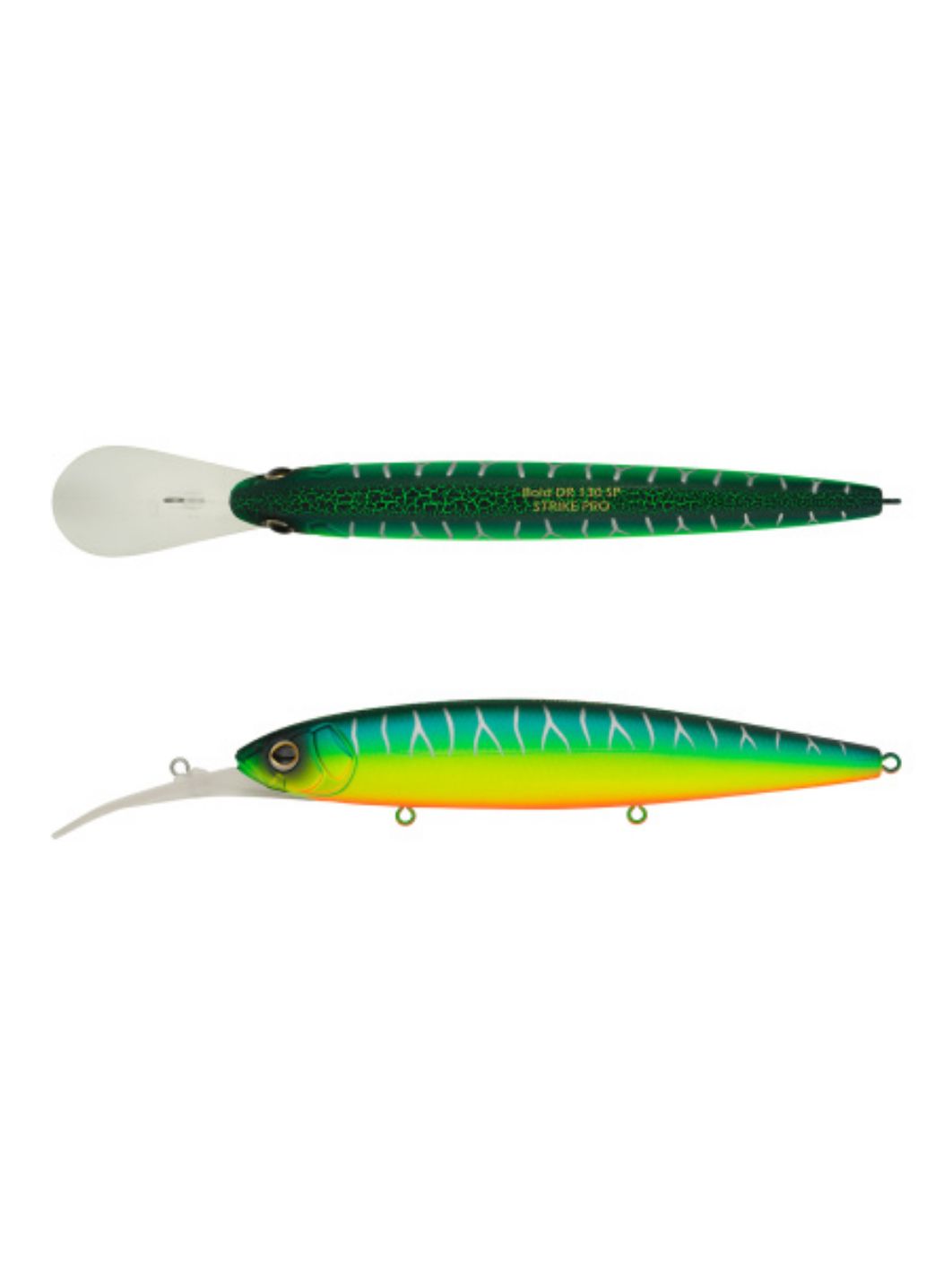 Воблер Минноу Strike Pro Bold Deep Diver 130SP,  130 мм,  25, 7 гр,  Загл. 2, 5м.-5, 0м.,  Нейтральный,  цвет: A223S-RP Pearl Mat Tiger,  (EG-191L-SP#A223FS-RP)