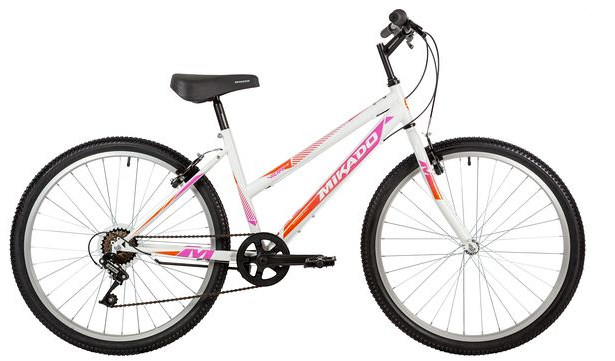 Велосипед колёса 26" горный MIKADO Vida, 6 скоростей, рама сталь 16" (белый) 