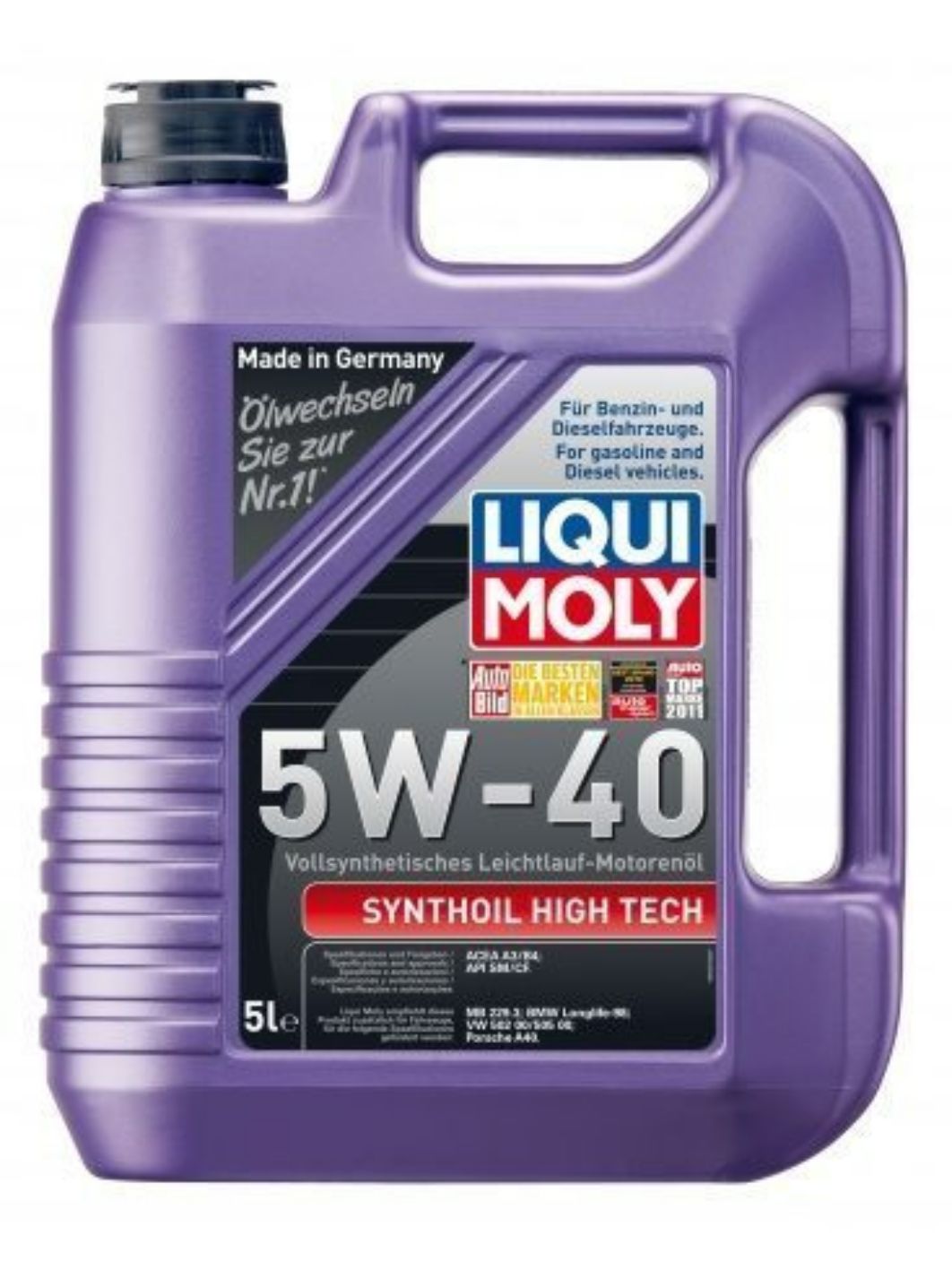 LIQUI MOLY "Synthoil High Tech" 5W40 5L синтетическое моторное масло 1925/1856