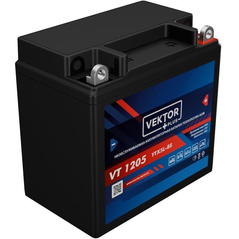 мото 12/5А VEKTOR VT 1205  Аккумулятор зал/зар.