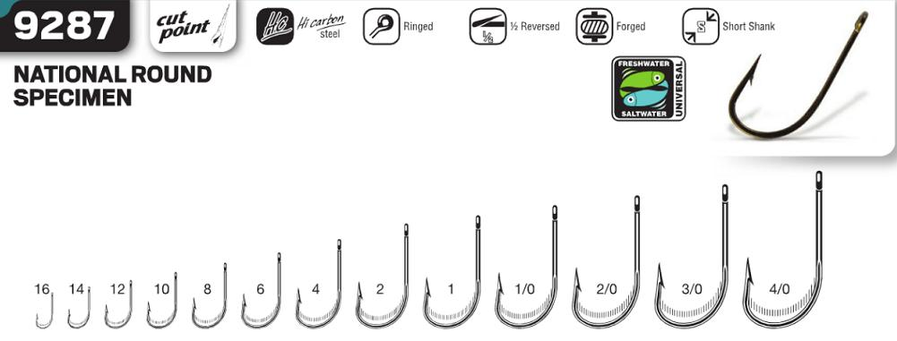 Крючки VMC 9287 BZ №16 (10 шт/уп)