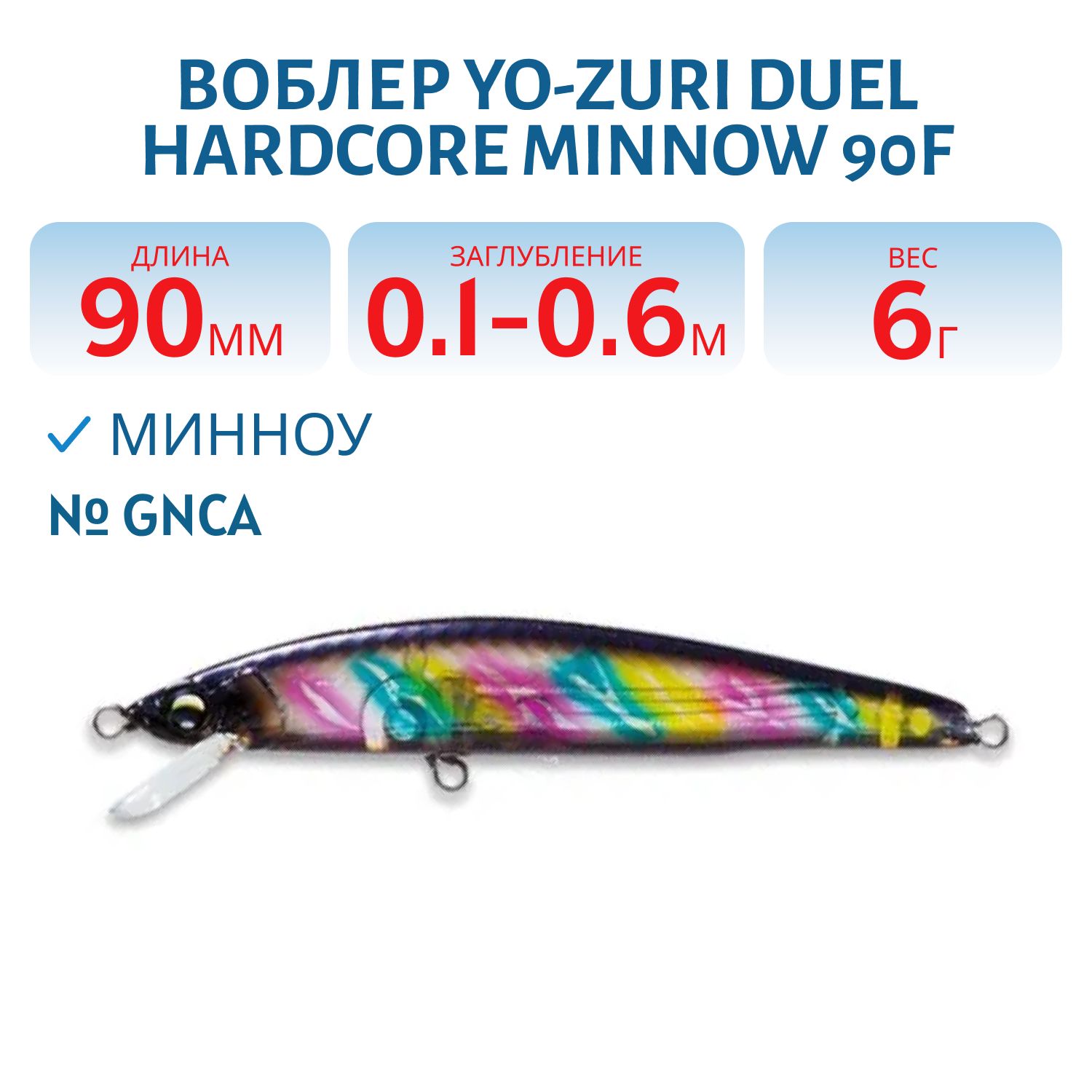 Воблер DUEL HARDCORE MINNOW 90F F919-GNCA