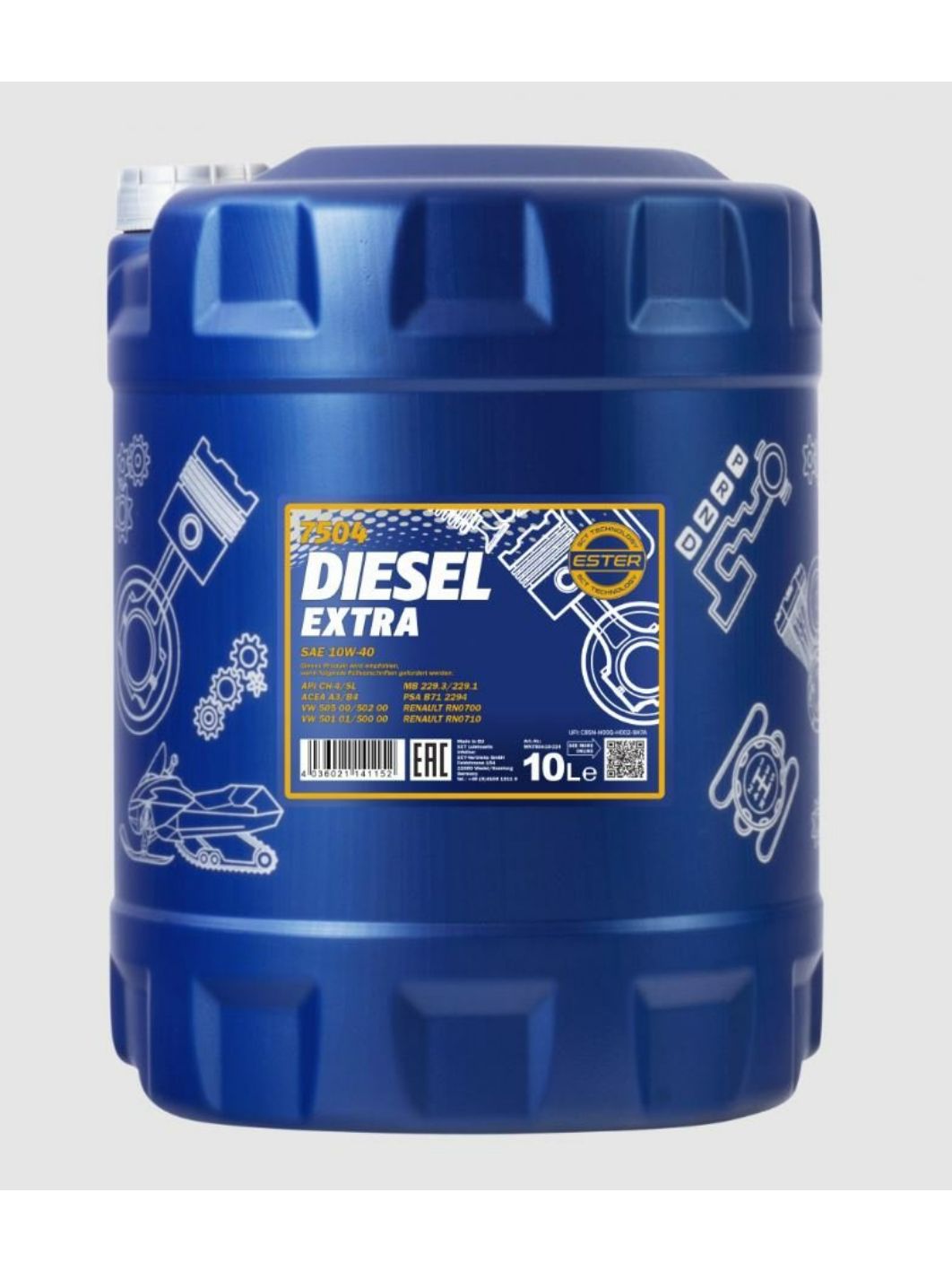 MANNOL Diesel Extra 10W40 7504 10л полусинтетическое моторное масло
