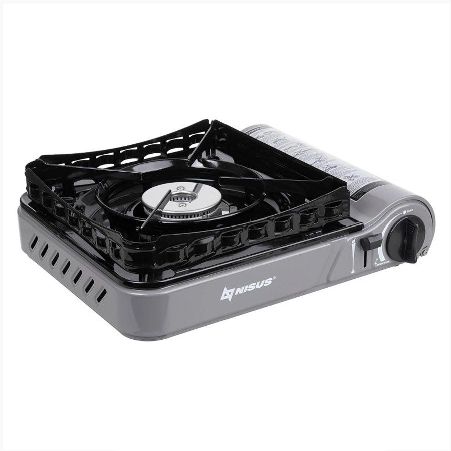 Плита газовая портативная в кейсе,  горелка стальная,  ветрозащита (N-MS-3900DFW) NISUS