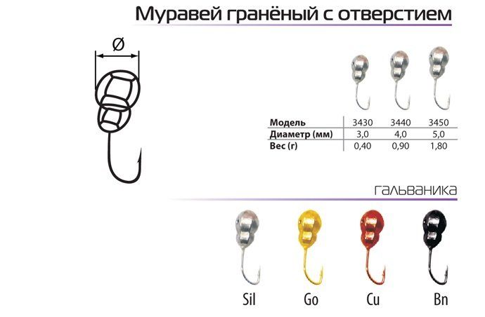 Мормышка W Spider Муравей с отверстием гран. 3, 0 мм 0, 40 гр. Cu
