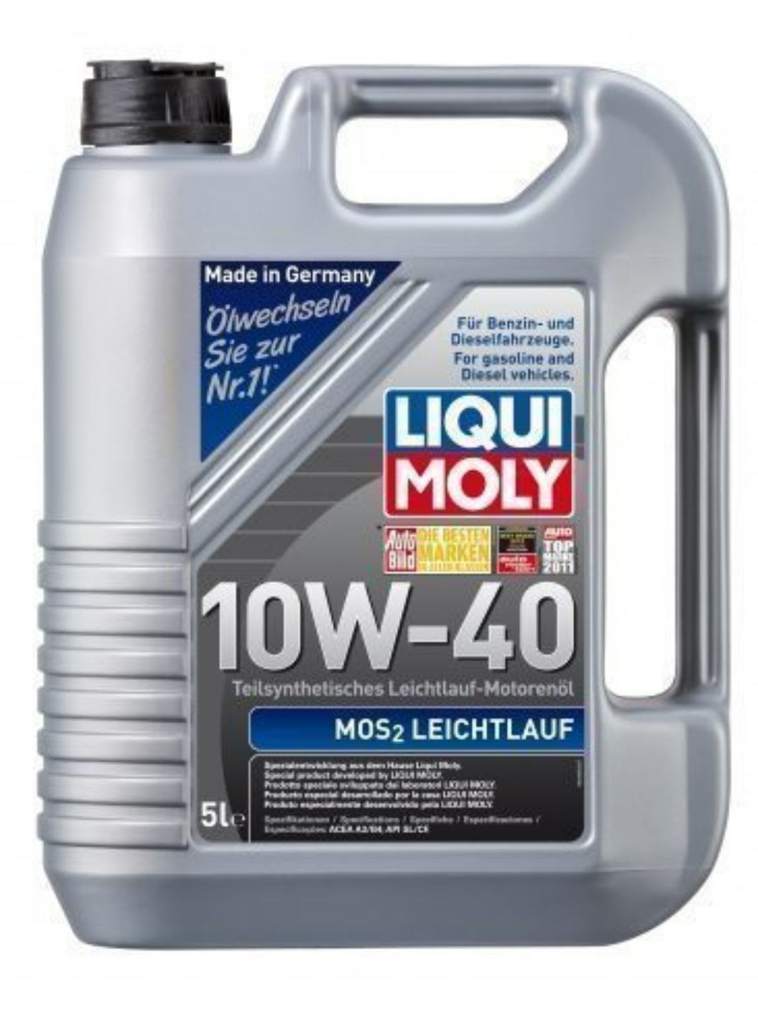 LIQUI MOLY "Leichtlauf MoS2" 10W40 5L полусинтетическое моторное масло с молибденом 1931