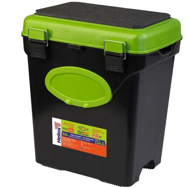 Ящик зимний "FishBox" односекционный (10л) зеленый Helios