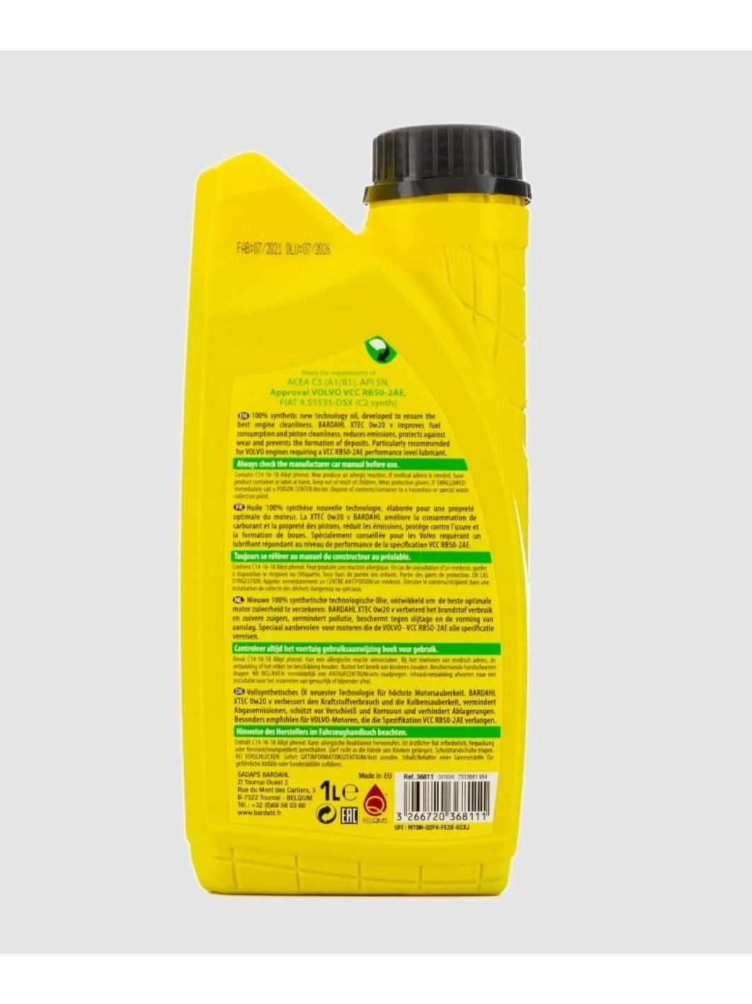 BARDAHL 0W20 XTEC V C5 SN 1L 36811 синтетическое моторное масло
