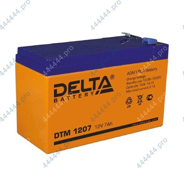 мото 12/7.2А DELTA DTM1207 AGM  Аккумулятор зал/зар.