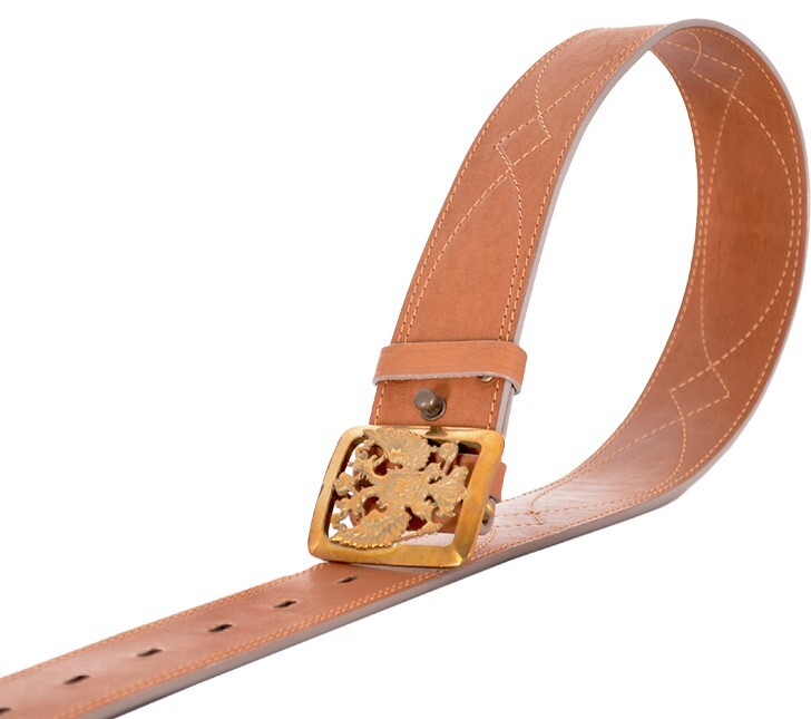 Ремень поясной "Патриот" 50 мм светло-золотой (№ 2)