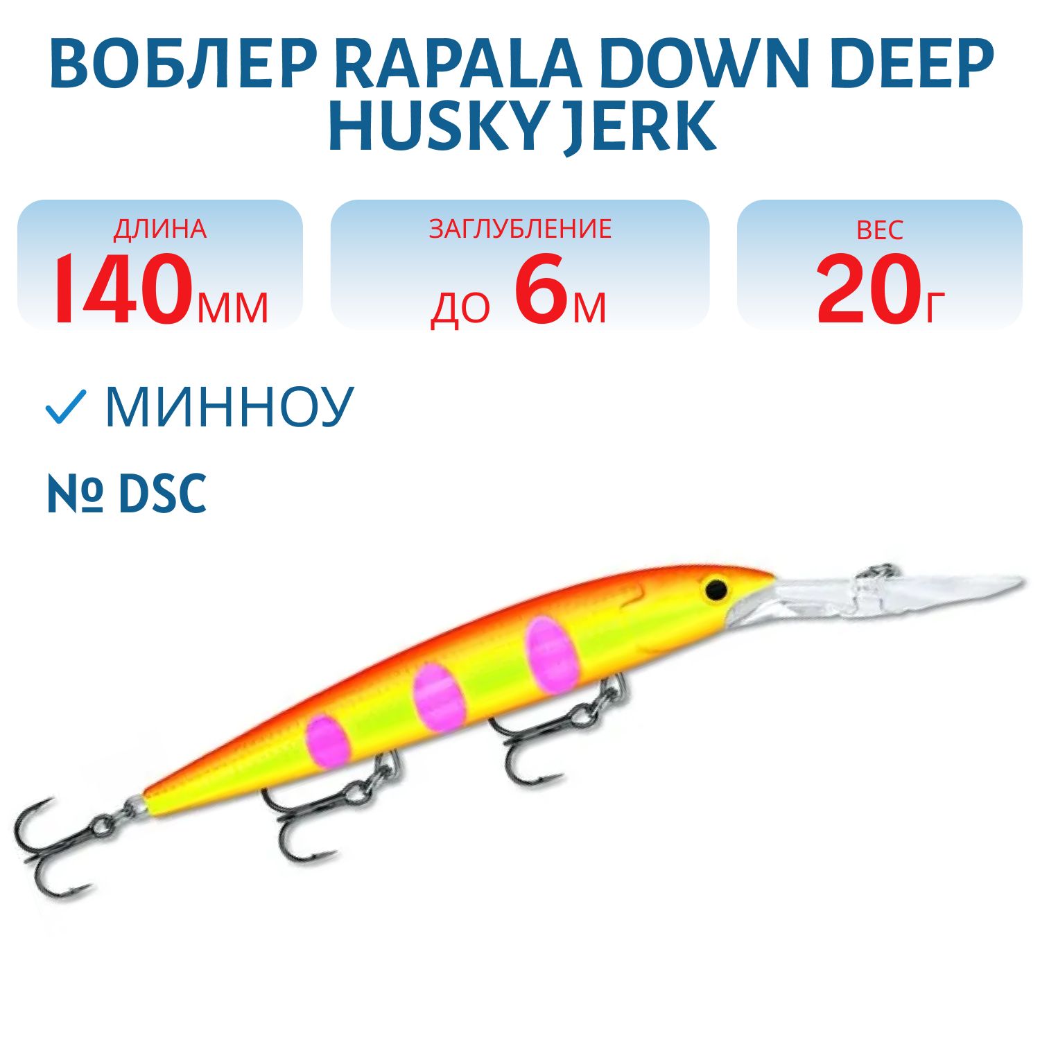 Воблер Rapala Down Deep Husky Jerk 14 /DSC
