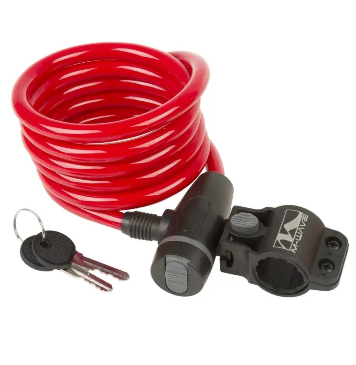 Трос противоугонный для мото M-WAVE 10х1800мм, красный