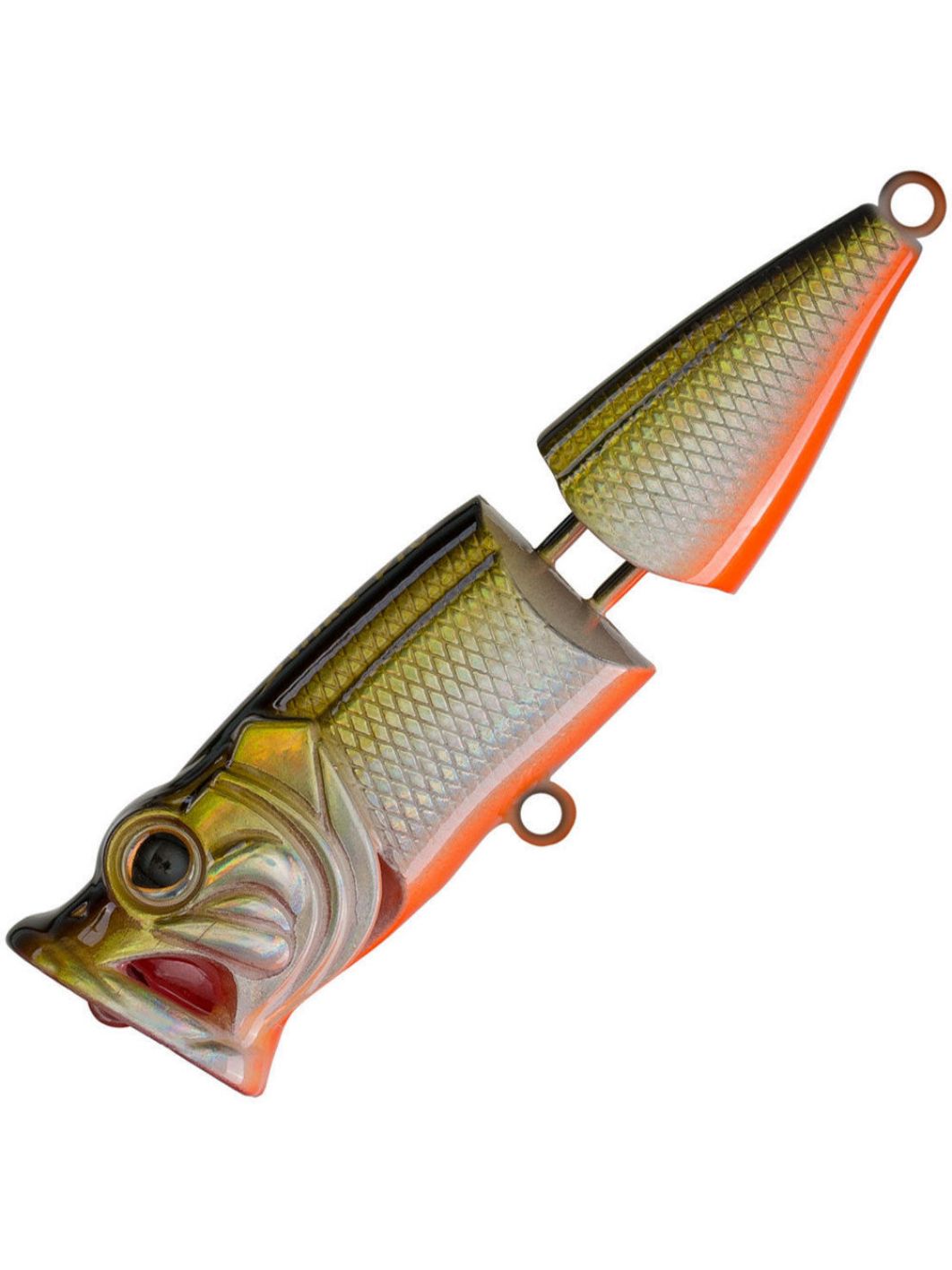Воблер Поппер составной Strike Pro Pike Pop Joint 75,  75 мм,  11 гр,   Плавающий,  цвет: 612T Natural Shad Silver,  (SH-002CJ#612T)
