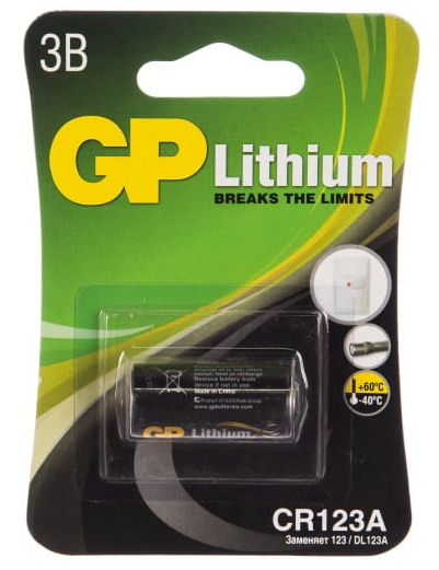 Батарейка CR123 GP (3V) Lithium (1шт.) (222979)