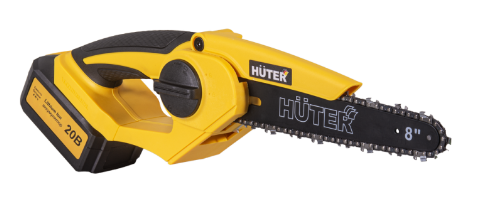 Электропила аккумуляторная HUTER ELS-20/8-Li-Bl (20В,  9.5м/сек,  шина 20см,  шаг цепи 1/4",  1АКБ,  4А*ч) 70/10/41