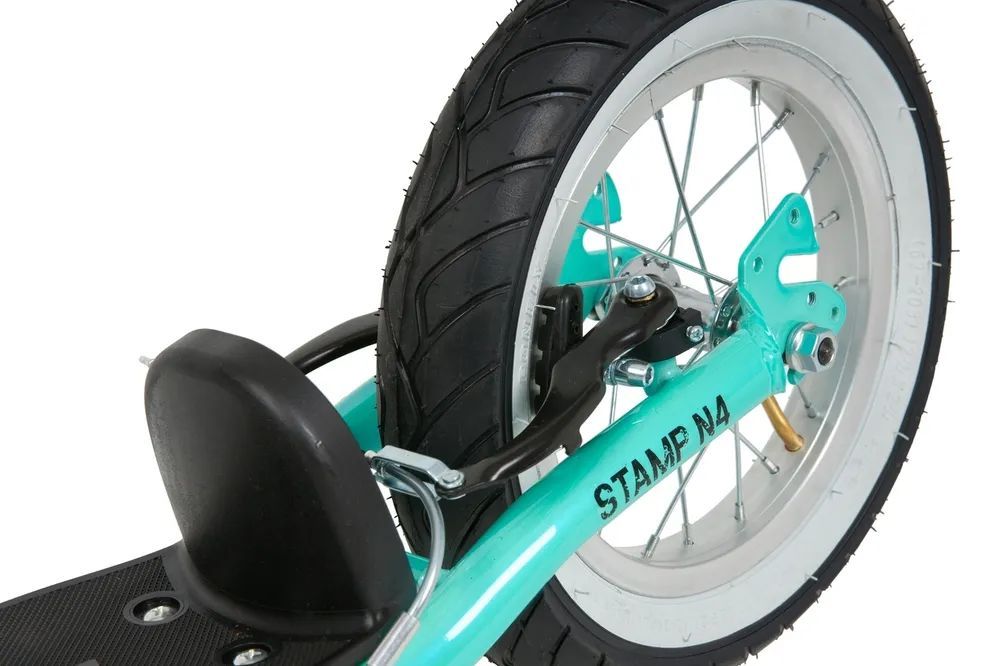 Самокат внедорожный Novatrack ручной тормоз V-brake,  мягкая накладка на руле (до 100кг) (бирюзовый)