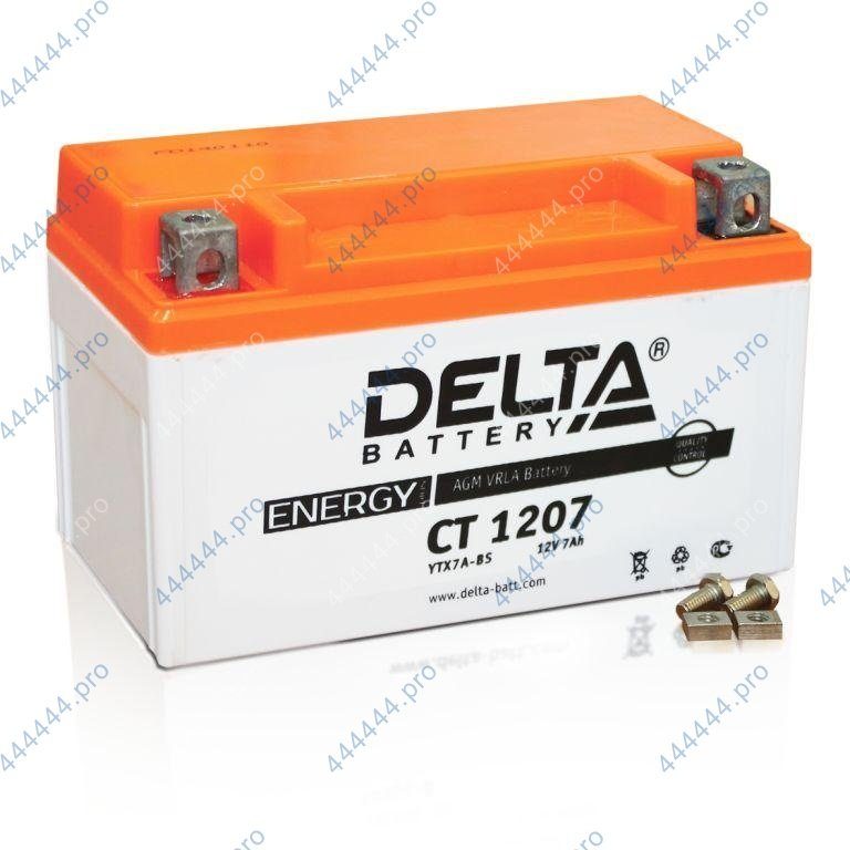 мото 12/7А DELTA CT1207 AGM  Аккумулятор зал/зар.