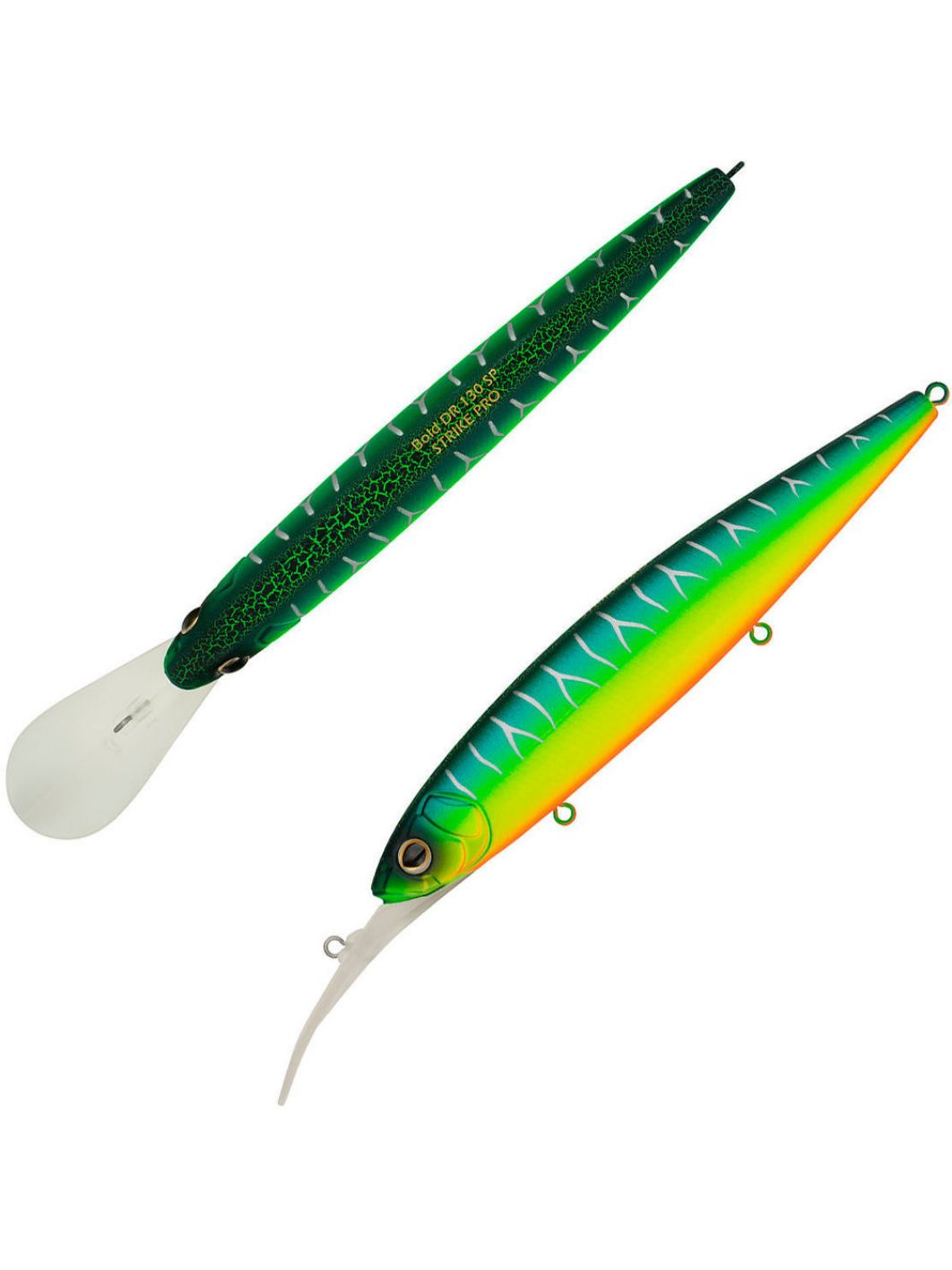 Воблер Минноу Strike Pro Bold Deep Diver 130SP,  130 мм,  25, 7 гр,  Загл. 2, 5м.-5, 0м.,  Нейтральный,  цвет: A223S-RP Pearl Mat Tiger,  (EG-191L-SP#A223FS-RP)