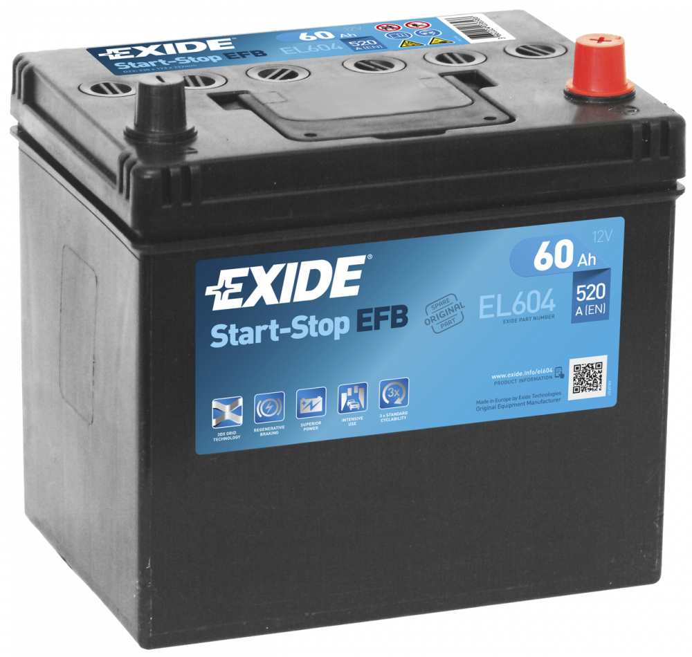 60 евро* Exide Start-Stop EFB EL604 Аккумулятор зал/зар