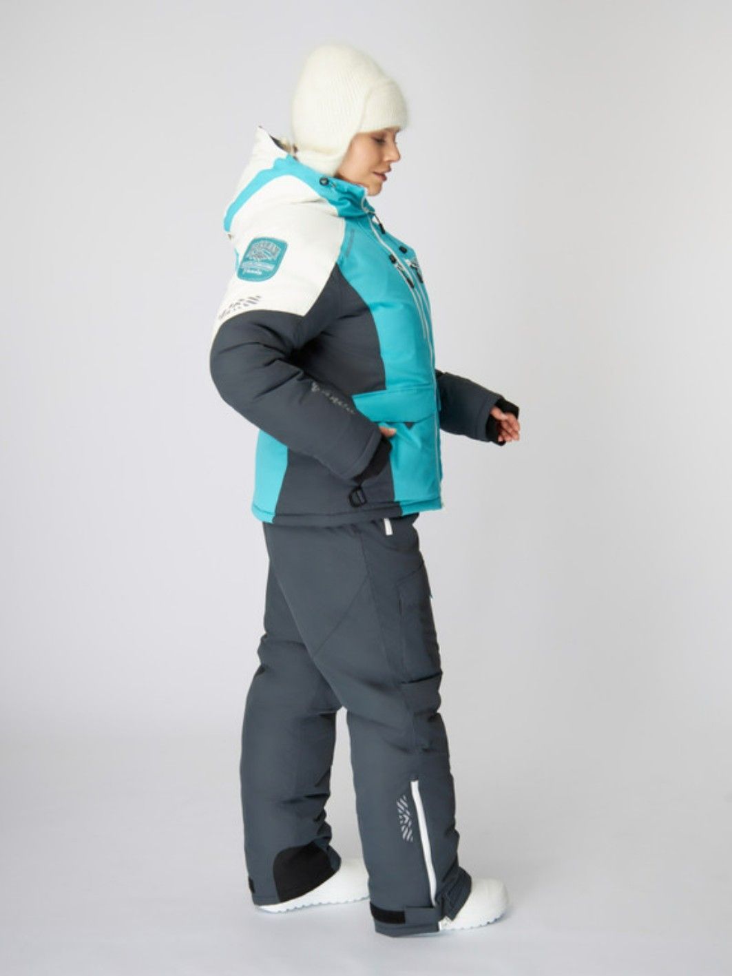 Костюм зимний Alaskan Vanda женский S белый/голубой/серый (куртка+полукомбинезон)