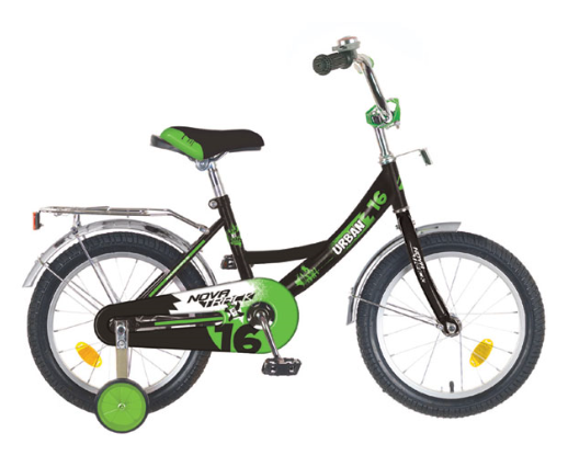 Велосипед колёса 16" детский NOVATRACK Urban, 1 скорость, рама сталь (черный)