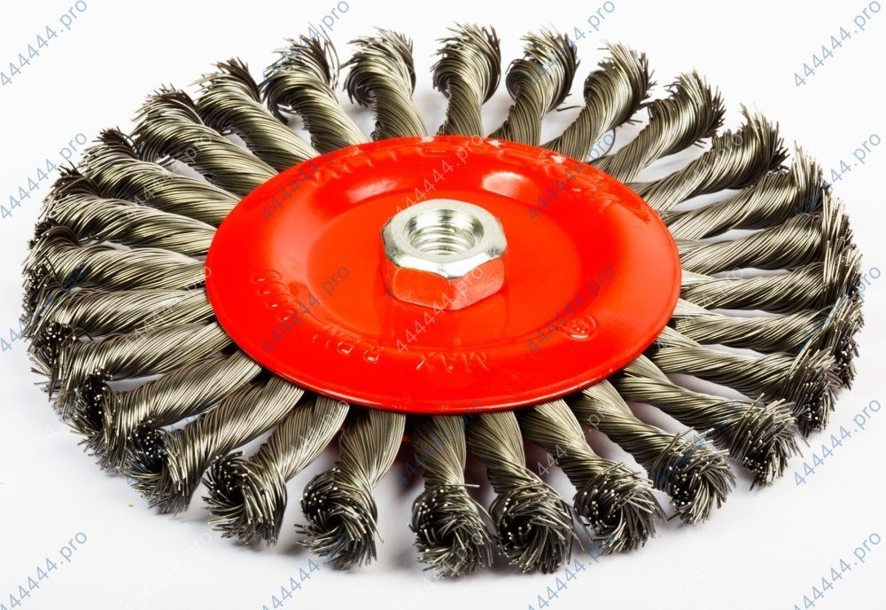 Корщетка зачистная дисковая витая стальная Ø200/41*6, 56К, М14*2 ИНТЕРСКОЛ 2233920000600
