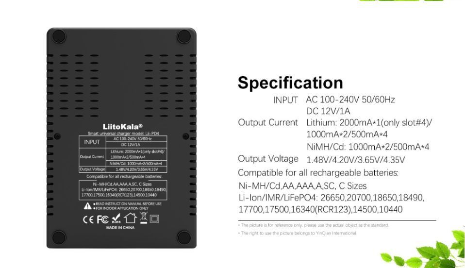 Зарядное устройство LiitoKala Lii-PD-4/зарядка для АА и ААА 18650 21700 26650 20700