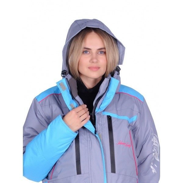 Костюм женский "Siberia Lady" тк.Breathable цв. серый/голубой р.44-46/170-176 м  