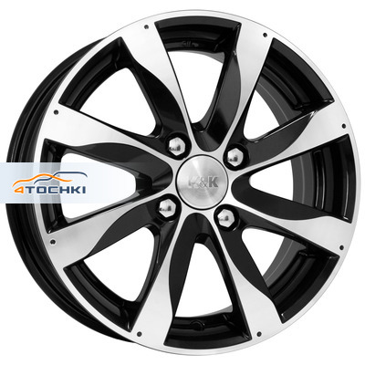 Диск л.Р14 5.5/4*100 КИК ДЖЕМИНИ КС480 d60.1 ЕТ43  Алмаз черный WHS062293 КОМПЛЕКТ 4ШТ.