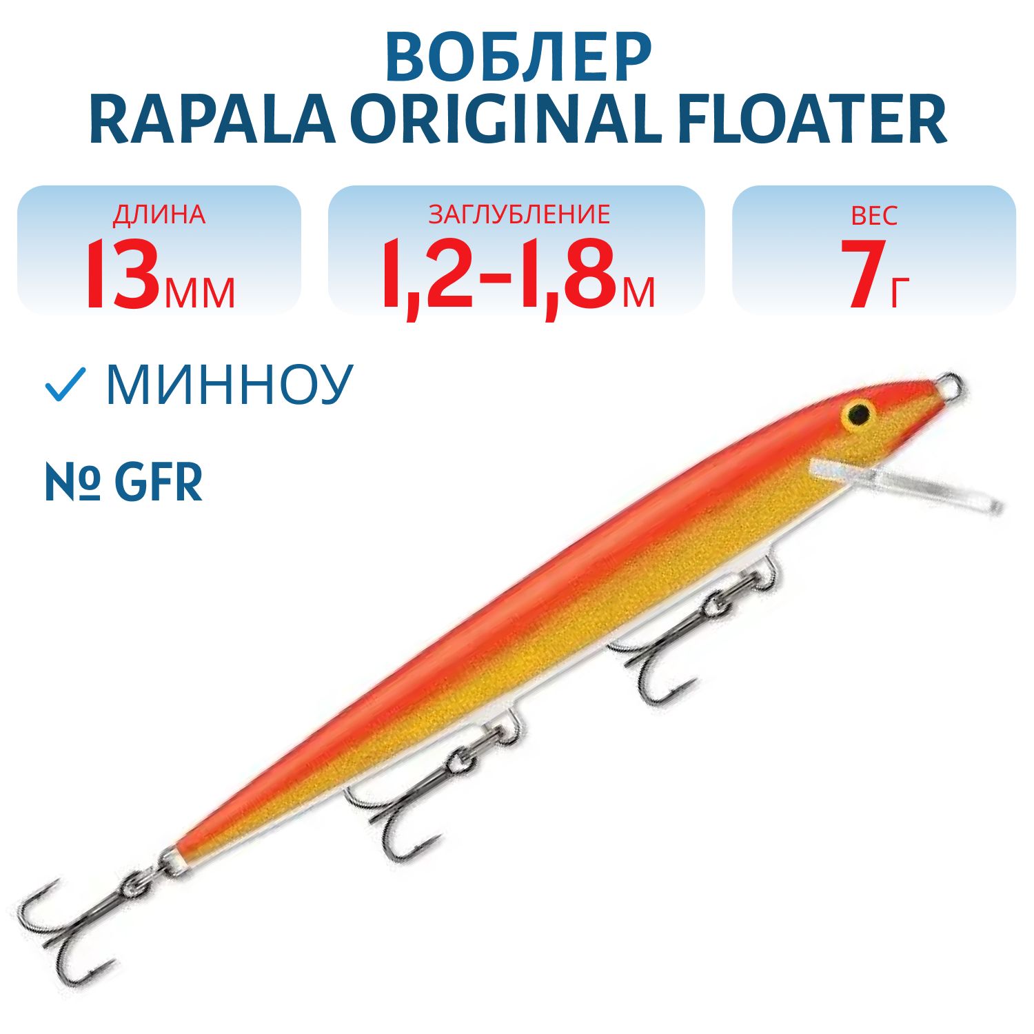 Воблер Rapala Original Floater 13 /GFR