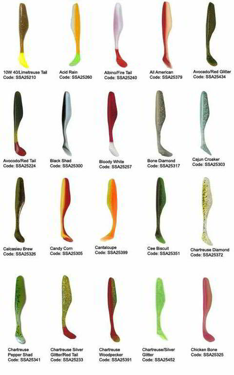Мягк. приманки Bass Assassin Turbo Shads,  4"/10cm,  WA32118 (шт) в асс.