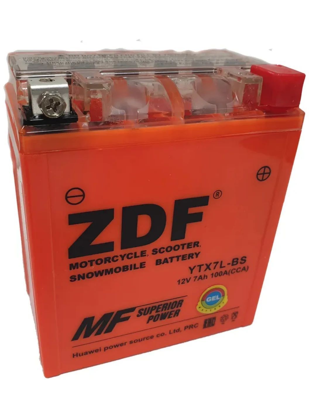 Аккумулятор ZDF 1207.3 GEL Orange YTX7L-BS 114*70*132