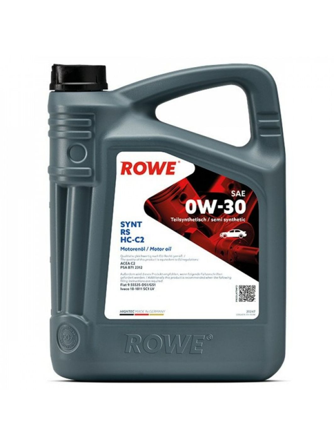 ROWE  HIGHTEC SYNT RS SAE 0W30 HC-C2 5L полусинтетическое моторное масло