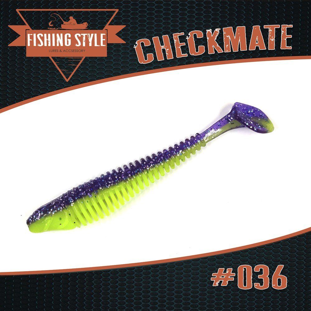 Силиконовая приманка CHECKMATE 3, 5"(89 мм) уп.6 шт.#036 Violet Lime