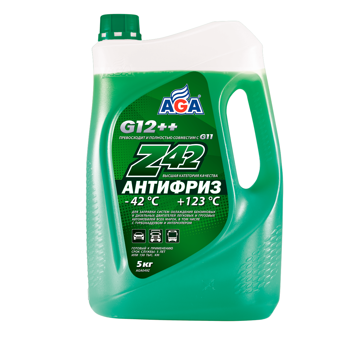 Антифриз AGA Z42 G-12++ 5 кг. зелёный