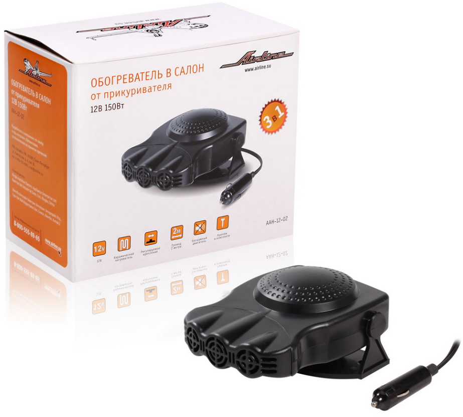 Теплоэлектровентилятор AIRLINE PRO AAH-12-02 (12В/150W)