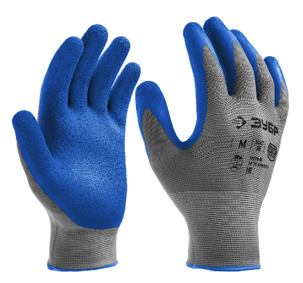 Перчатки ЗУБР "Эксперт" с рельефным латексным покрытием,  противоскользящие (М) (11274-М)