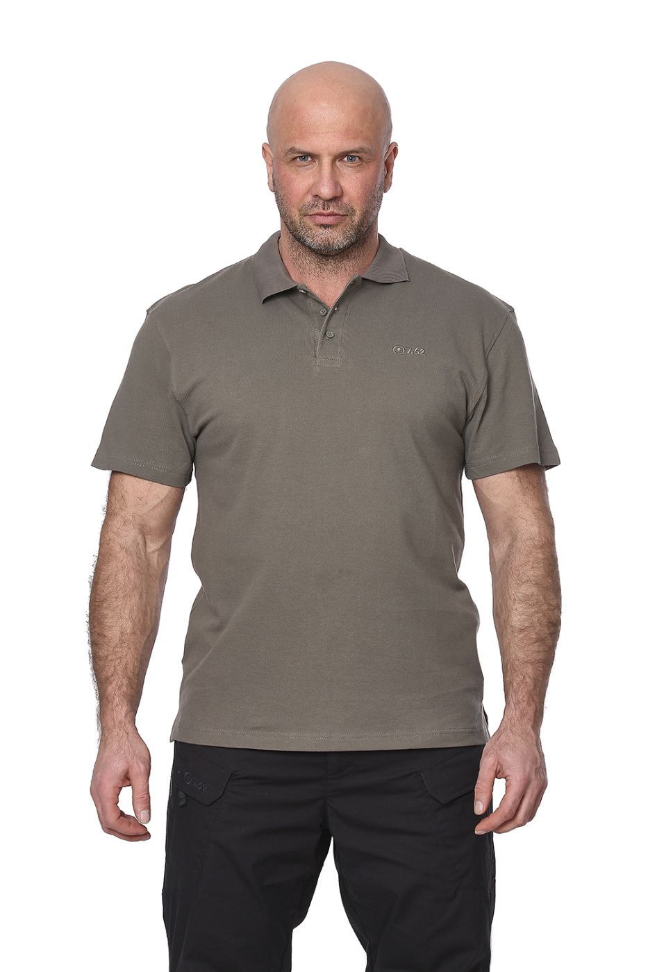 Футболка поло "Mini Logo T-Shirt"(Мини лого) (хлопок,  олива) 7PO-01OL (M/48)