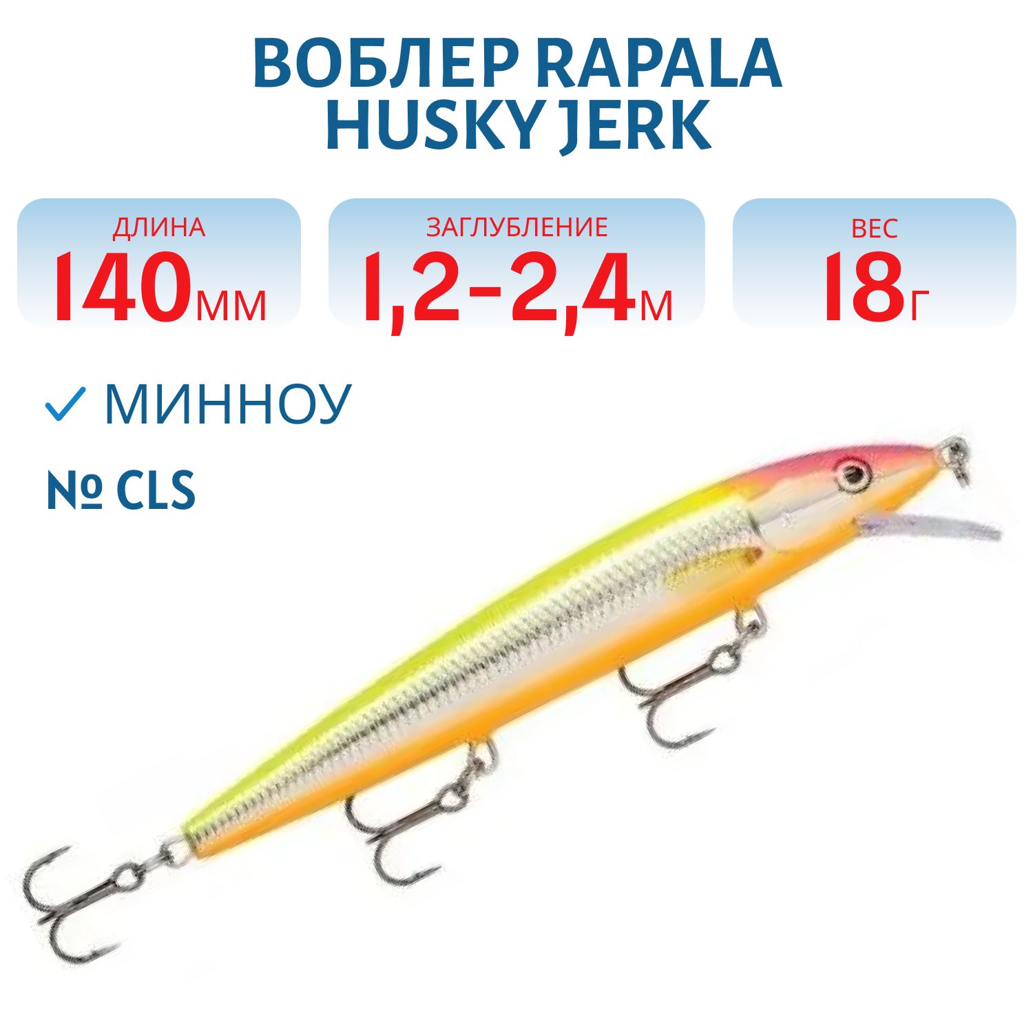 Воблер Rapala Husky Jerk 14 /CLS