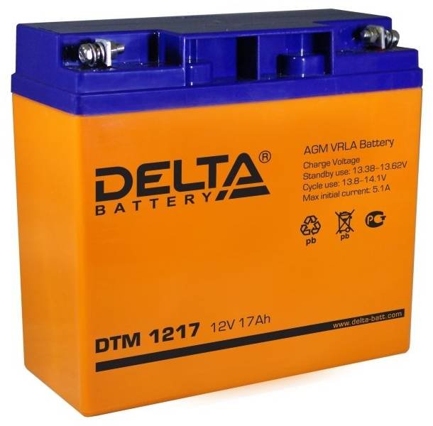 мото 12/17А DELTA DTM1217 AGM  Аккумулятор зал/зар.