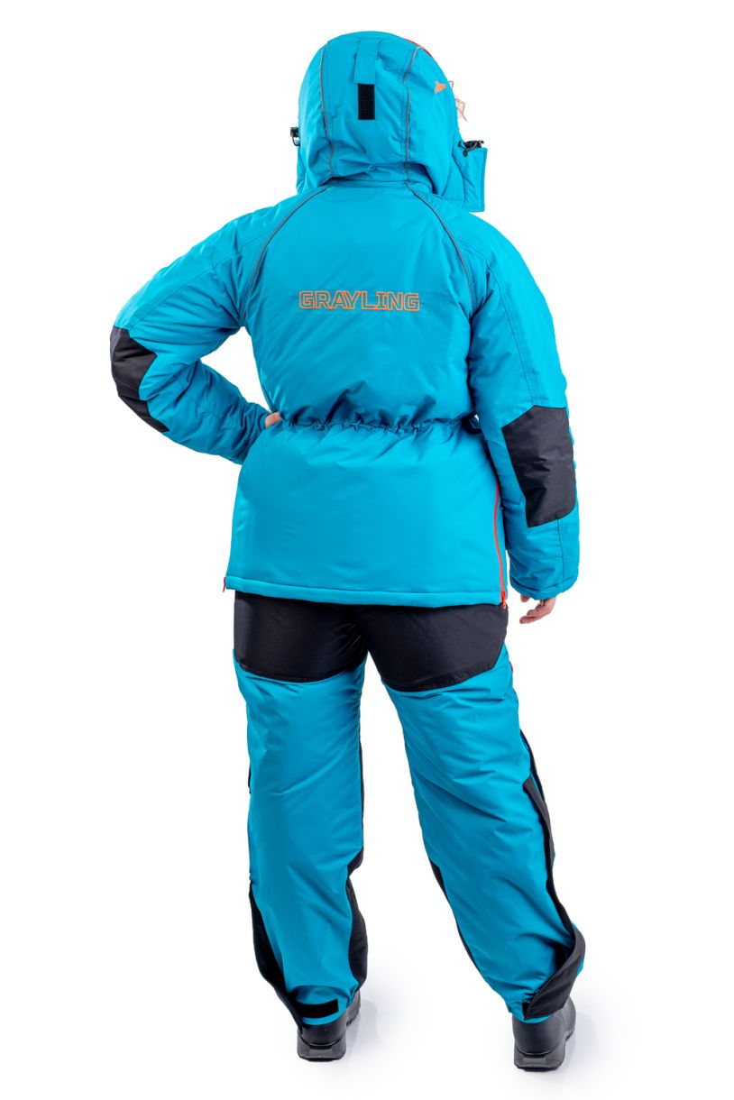 костюм женский для рыбалки grayling камчатка, зимний, бирюзово-оранжевый (р-р 44-46 рост 170-176) м