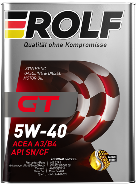 ROLF GT 5W40 SN/CF 4л синтетическое моторное масло