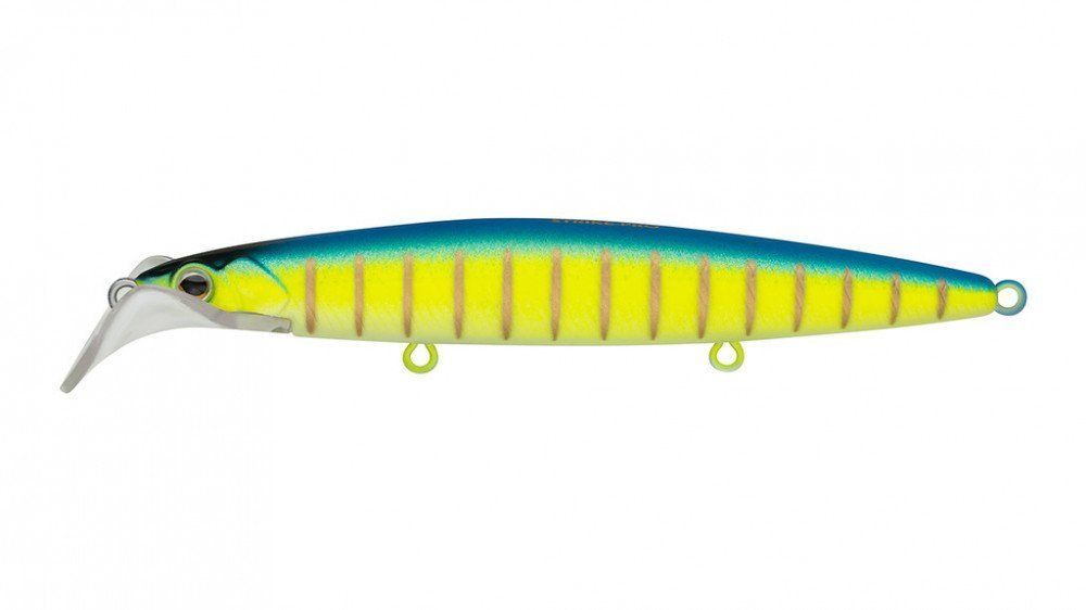 Воблер Минноу Strike Pro Scooter Minnow 110F,  110 мм,  11, 8 гр,  Загл. 1, 5м.-2, 5м.,  Плавающий,  цвет: 597S Blue Mat Tiger,  (EG-186F#597S)