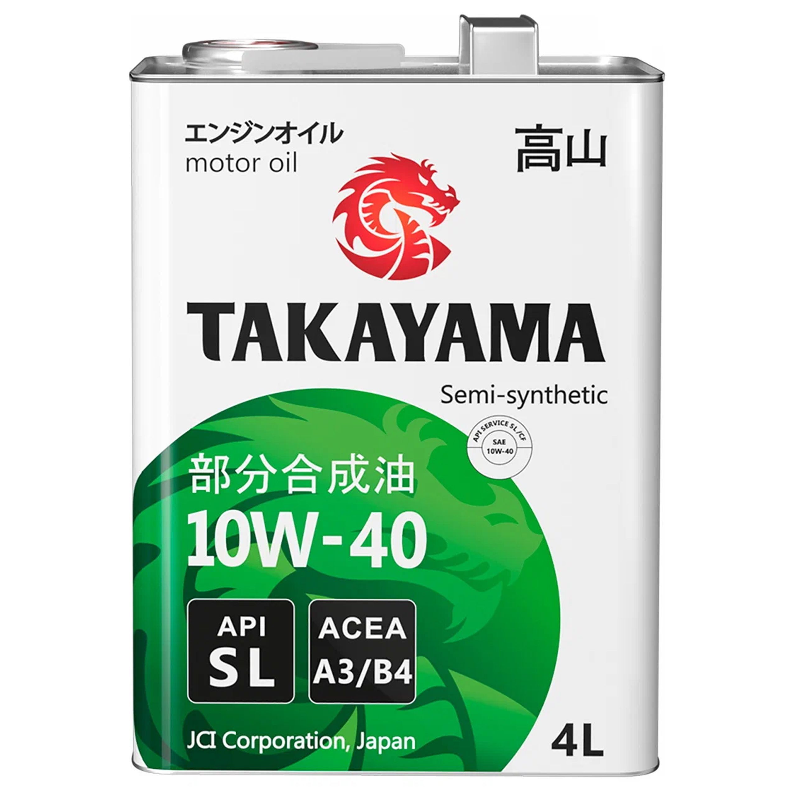 TAKAYAMA SAFETEC SAE 10W40 API SL/СF 4л полусинтетическое моторное масло 