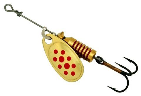 Блесна вращающаяся Mepps "COMET 0 Gold/Red dots