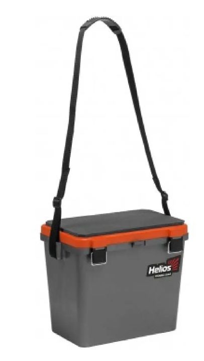 Ящик рыболовный зимний (19л) односекционный серый/оранжевый Helios