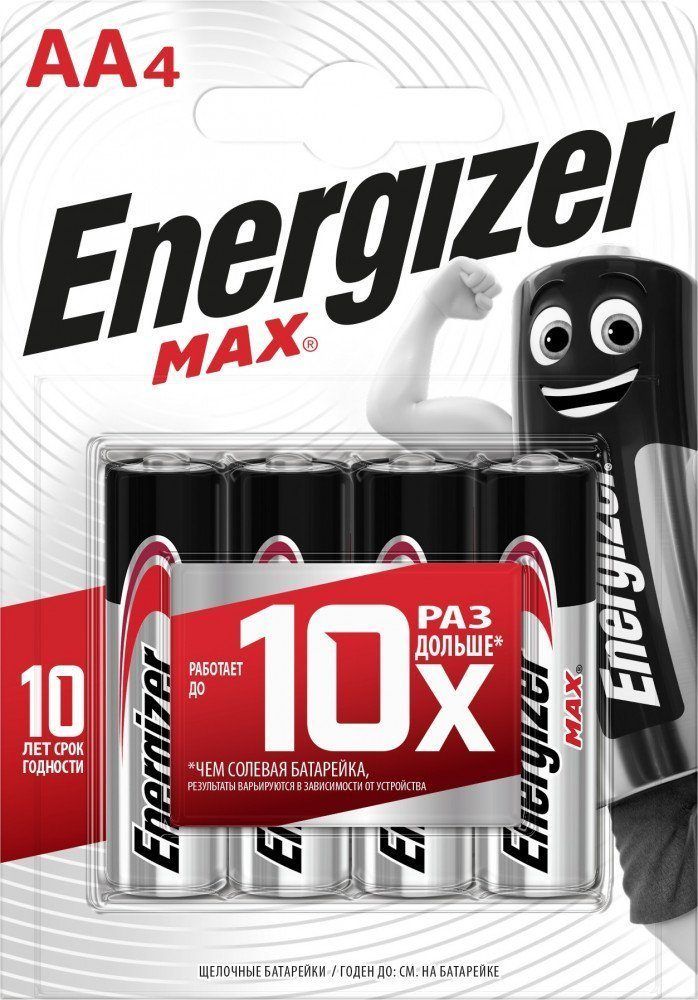 Батарейка LR6 (AA) BL4 алкалиновая Alkaline Max Power Seal Energizer E300157104 /мототехника/