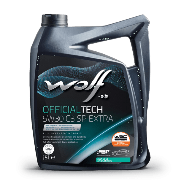 WOLF OFFICIALTECH 5W30 C3 SP EXTRA 5л синтетическое моторное масло