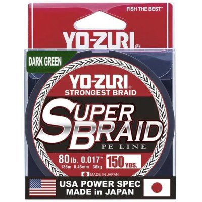 Шнур плетеный Yo-Zuri PE Super Braid 135м Dark Green 30Lbs (0.28мм)